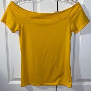 Yellow off the shoulder guess shirt